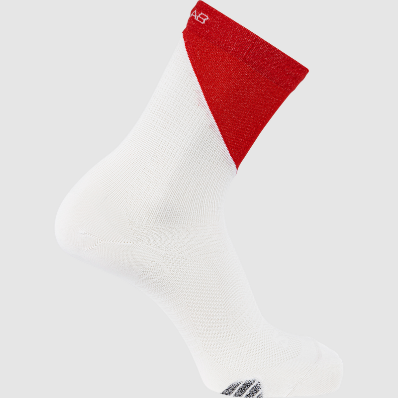 SALOMON Calze S/LAB Phantasm Bianco e Rosso Fiammante