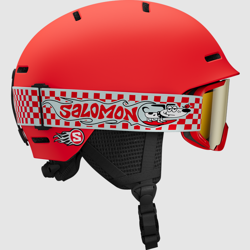SALOMON Grom Casco Cherry Tomato per sicurezza in pista