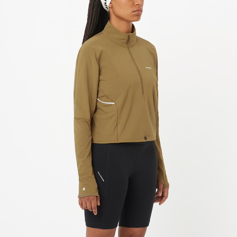 SALOMON SENSE AERO HYBRID Pullover in Oliva Brillante
