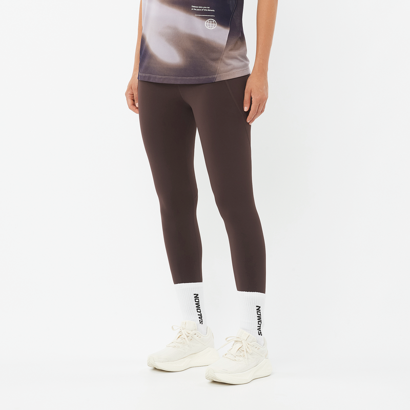 SALOMON SHKout Bliss 25" Pantaloni da Corsa in Coffee Bean