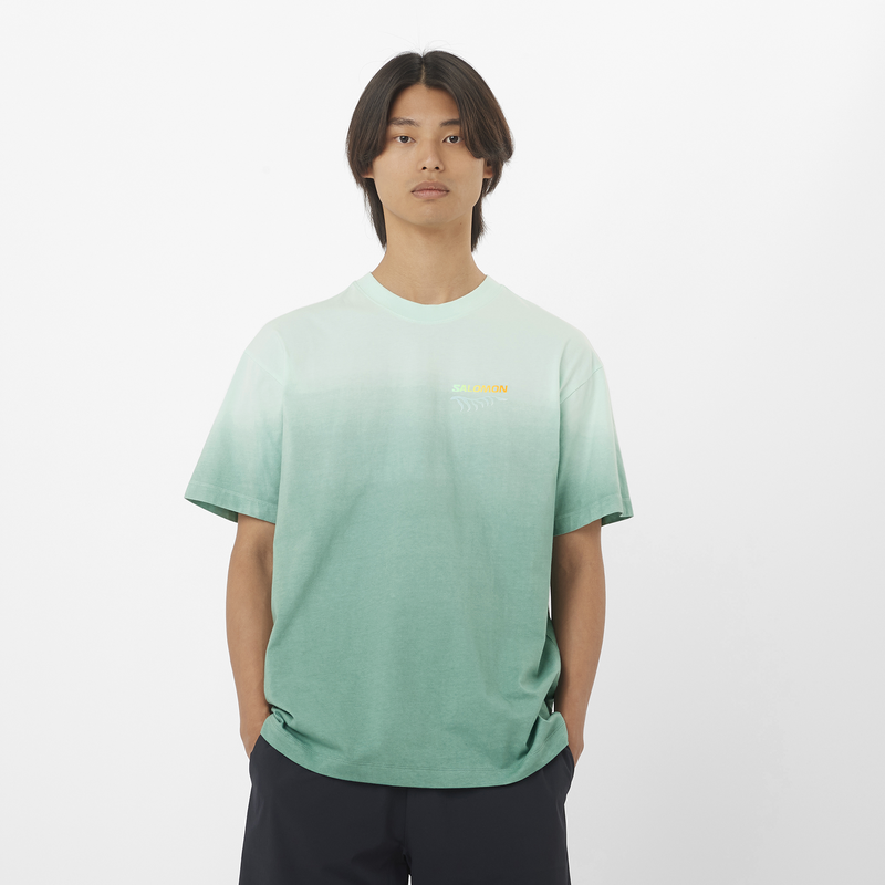 T-shirt SALOMON Courtney Edition in Blu e Verde Boschetto